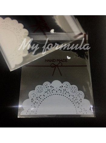 Пакетик Handmade с липким клапаном 10*10 для подарков, мыла