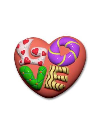 Сердце LOVE — формочка для мыла ручной работы