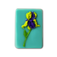 Ирис на прямоугольнике  - форма для мыла 