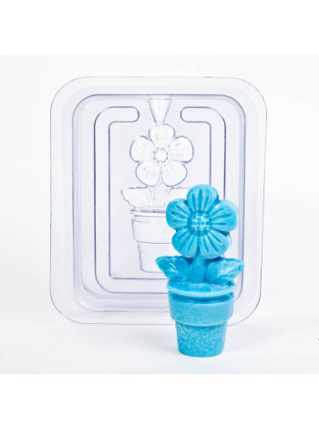 Цветок в горшке 3D - форма для мыла пластик в интернет-магазине Моя формула