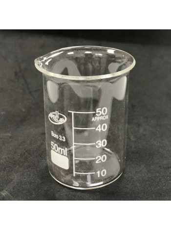 Стакан лабораторный стеклянный 50 мл термостойкий